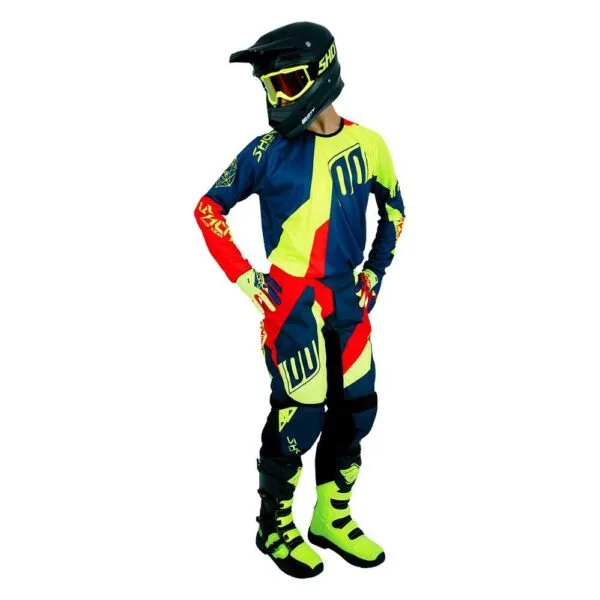 SHOT RACE GEAR - Devo Alert MX Pant - Blue/Red/Neon Yellow - SZ 32 - Image 4