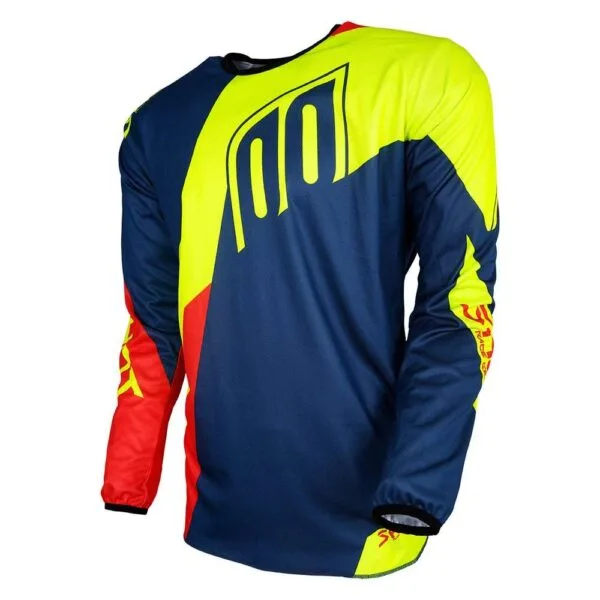 SHOT RACE GEAR ALERT JERSEY - BLUE / RED / NEON YELLOW