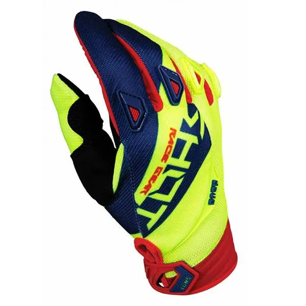 SHOT RACE GEAR - DEVO ALERT GLOVE - SZ 8 -ADULT S - NEON YELLOW/RED/BLUE