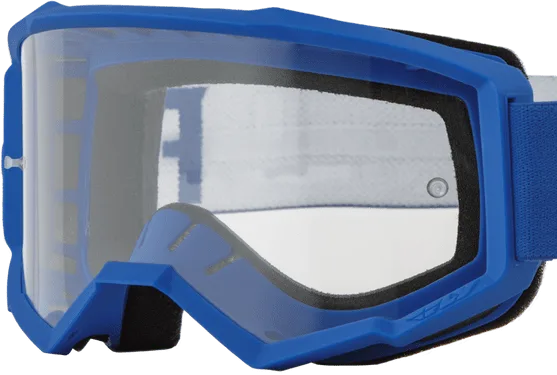 FLY RACING YOUTH FOCUS GOGGLE BLUE/WHITE CLEAR LENS