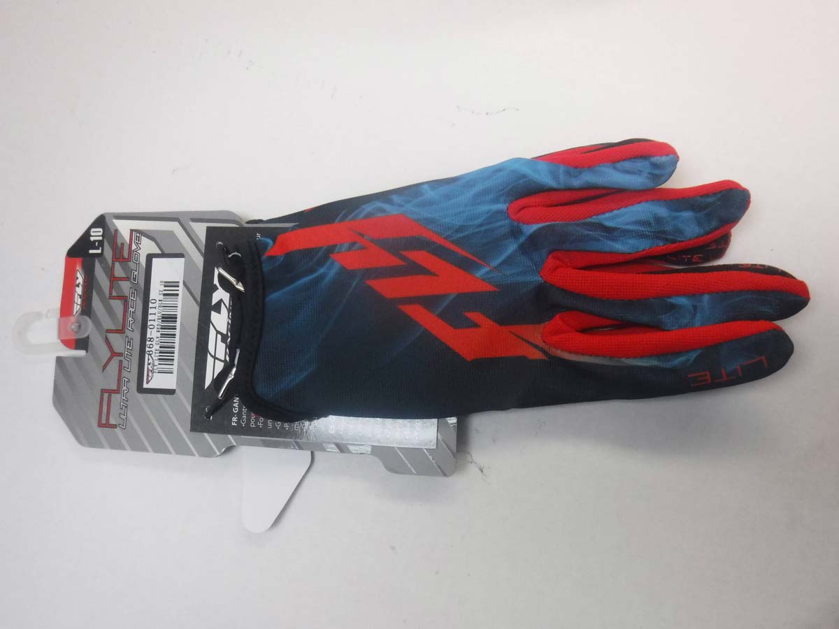 FLY RACING – FLY LITE GLOVE -SZ10/ ADULT L- RED/BLUE/BLACK