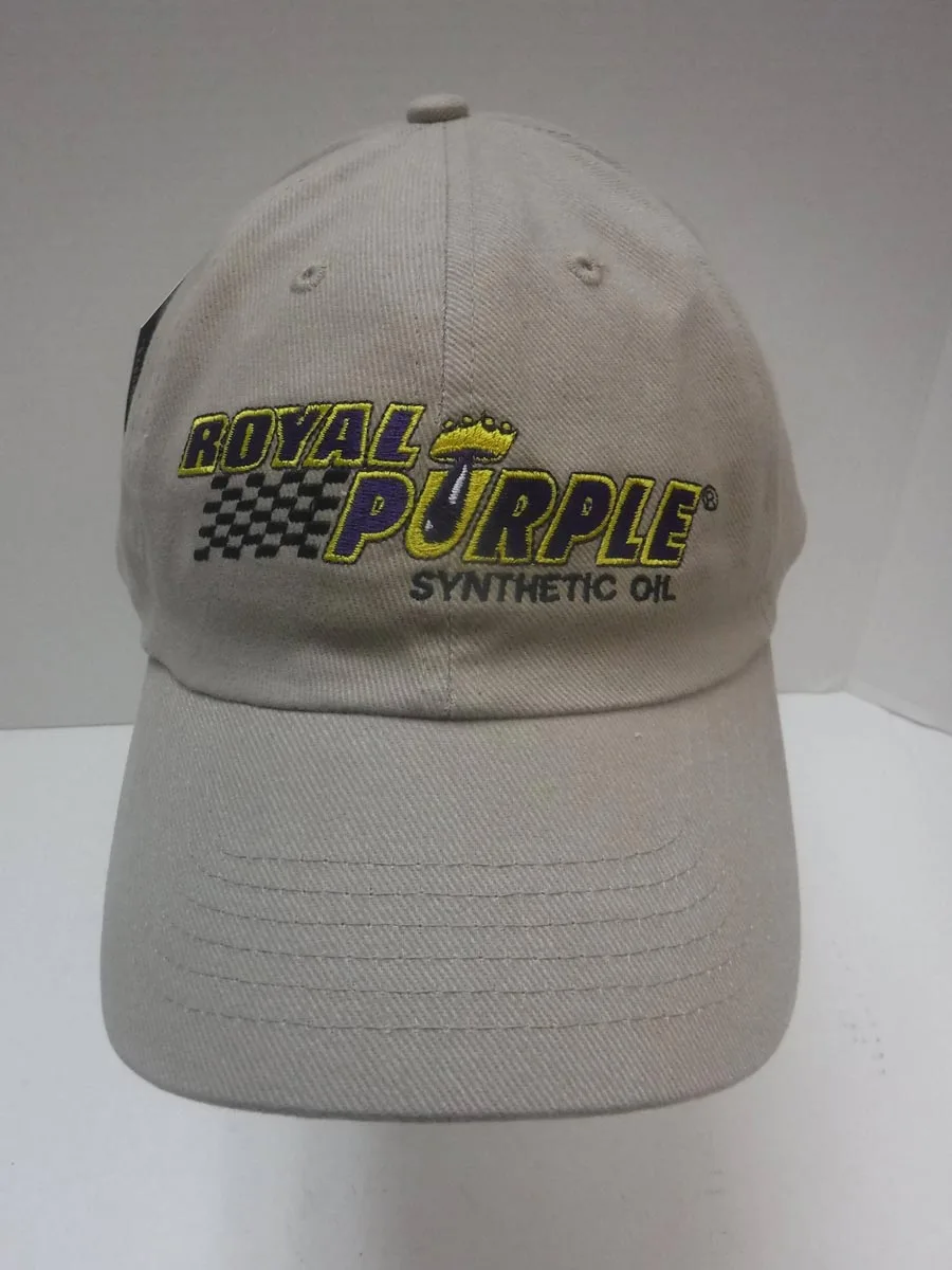 ROYAL PURPLE – TAN BALL CAP WITH FLEX STRAP ADJUSTMENT