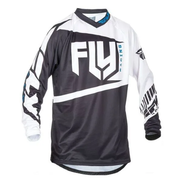 FLY RACING F-16 JERSEY- BLACK/WHITE - SZ YOUTH XL