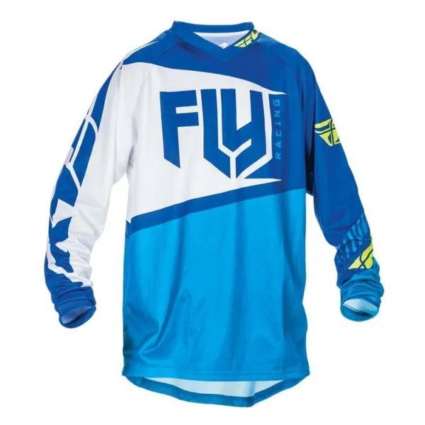 FLY RACING F-16 JERSEY- BLUE/HI VIS YELLOW - SZ YOUTH XL