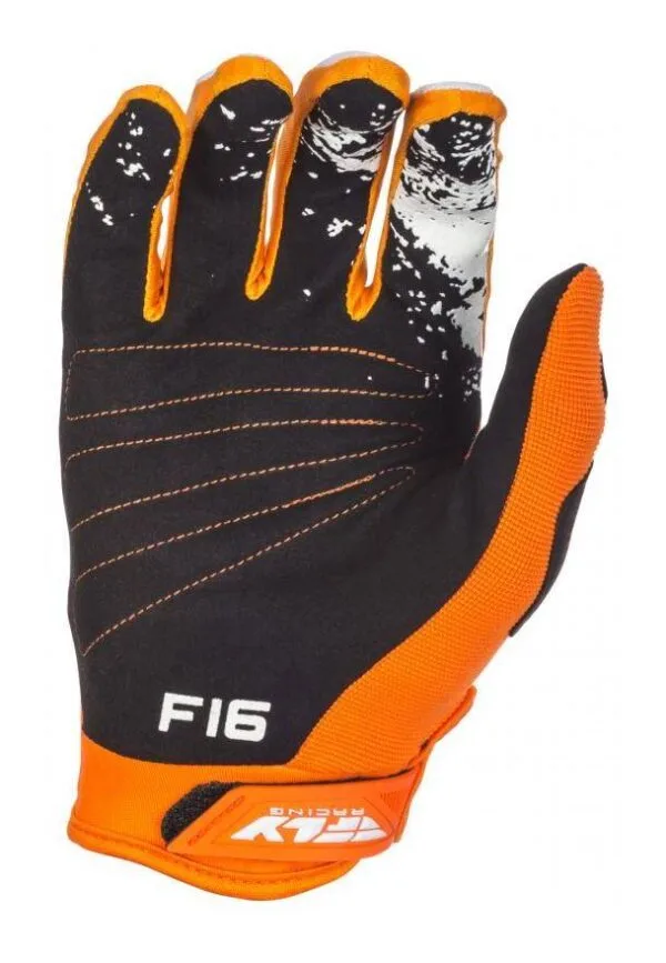 FLY RACING F-16 GLOVE - SZ 10 -ADULT L - ORANGE/WHITE - Image 2