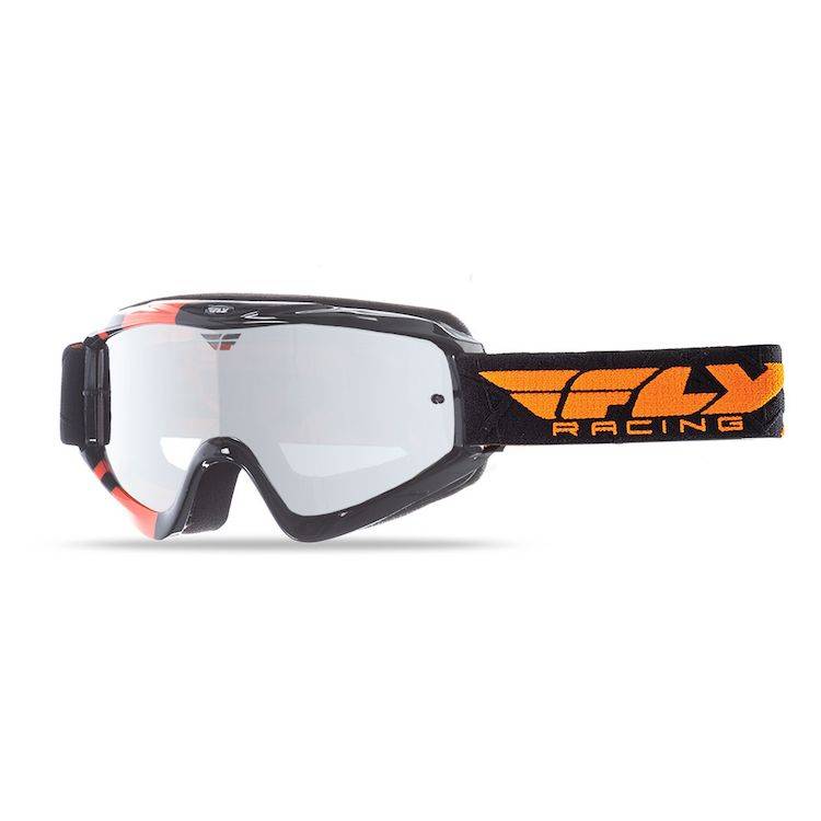 FLY RACING –  YOUTH ZONE GOGGLE – BLACK/ORANGE – CHROME CLEAR LENS