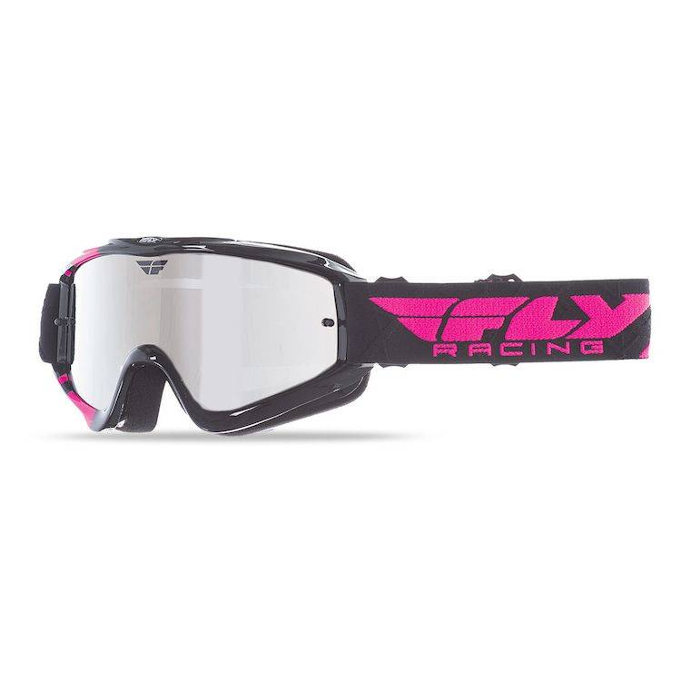 FLY RACING –  YOUTH ZONE GOGGLE – BLACK/PINK – CHROME SMOKE LENS