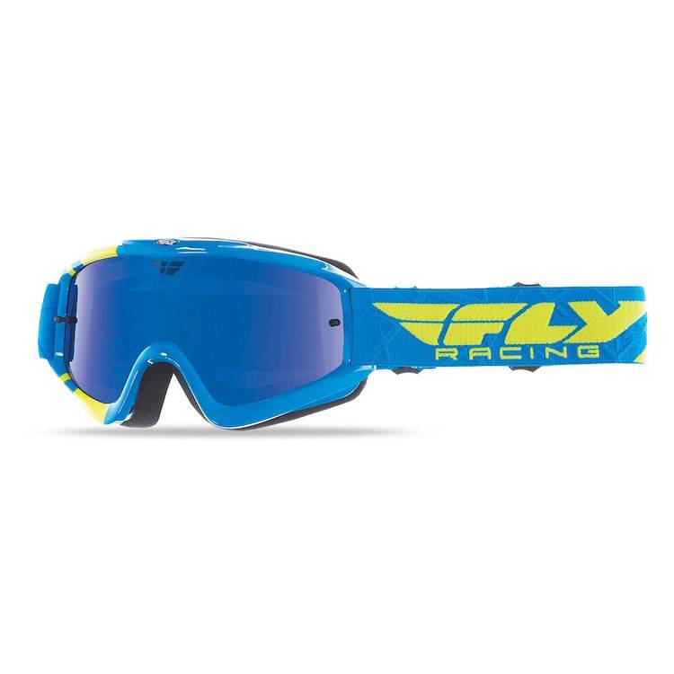 FLY RACING –  YOUTH ZONE GOGGLE – BLUE/YELLOW – BLUE SMOKE LENS