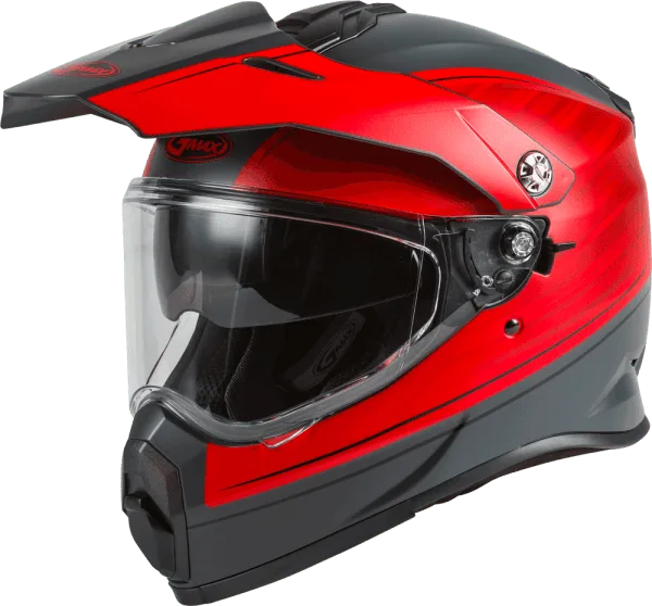 GMAX AT-21 ADVENTURE HELMET  MATTE GREY/RED SMALL - Image 3