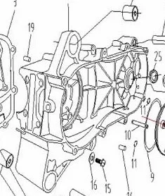 LEFT SIDE CRANK CASE GY6/ INTERNAL REVERSE    TRAILMASTER / HAMMERHEAD/ ASW