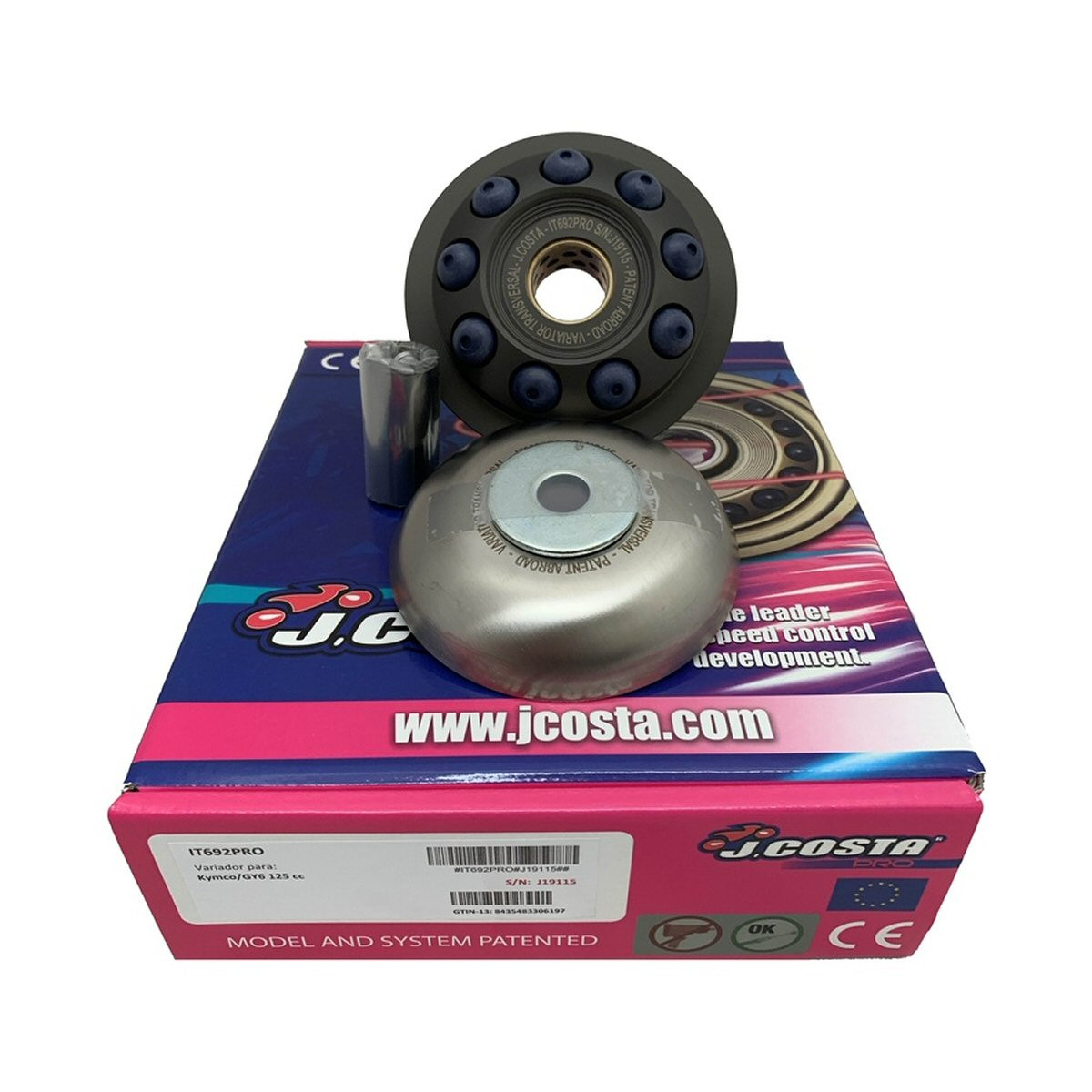 J.Costa Variator Kit for GY6 125/150cc – 10.5g Rollers